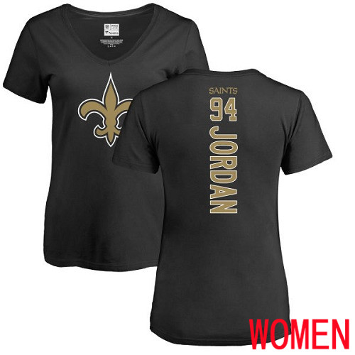 New Orleans Saints Black Women Cameron Jordan Backer Slim Fit NFL Football #94 T Shirt